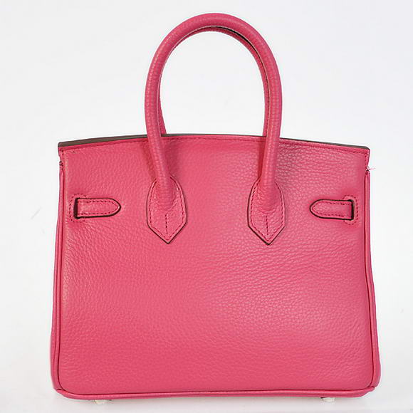 Hermes Birkin 25CM Tote Bags Togo Leather Peach Silver