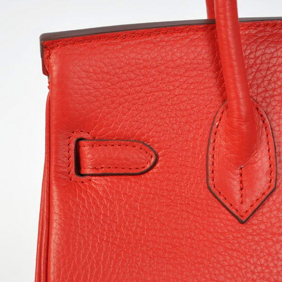 Hermes Birkin 25CM Tote Bags Togo Leather Red Godlen