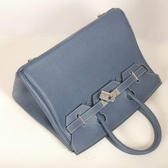 Hermes Birkin 30CM Tote Bags Smooth Togo Leather Dark Blue