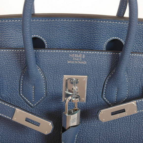 Hermes Birkin 30CM Tote Bags Smooth Togo Leather Dark Blue