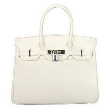 Hermes Birkin 30CM Tote Bags Smooth Togo Leather White