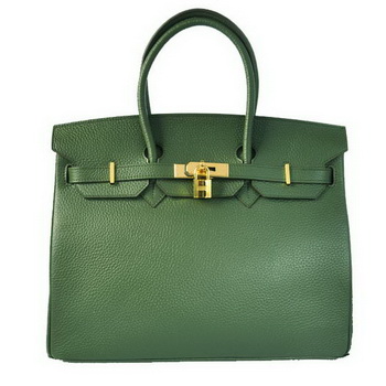 Hermes Birkin 35CM Tote Bags Togo Leather Amy Green Golden