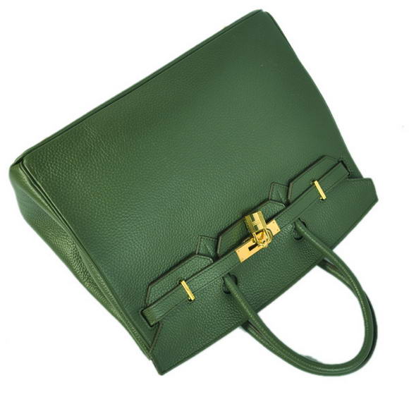 Hermes Birkin 35CM Tote Bags Togo Leather Amy Green Golden