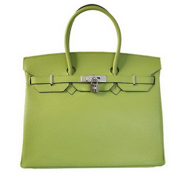 Hermes Birkin 35CM Tote Bags Togo Leather Light Green Silver