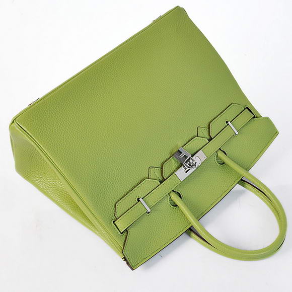 Hermes Birkin 35CM Tote Bags Togo Leather Light Green Silver