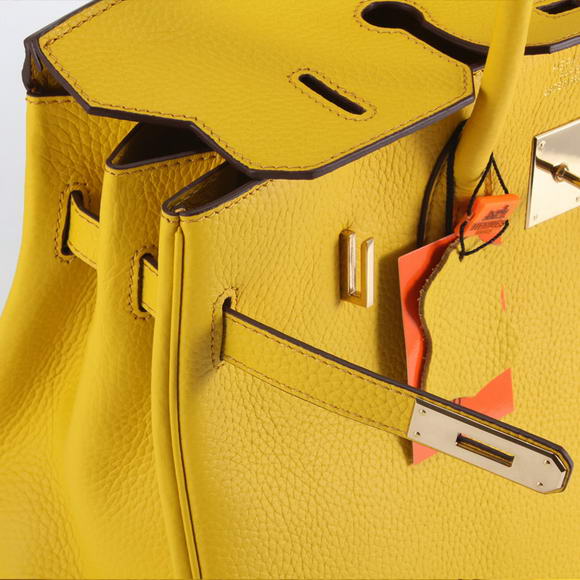 Hermes Birkin 35CM Togo Leather Handbag 6089 Yellow Golden