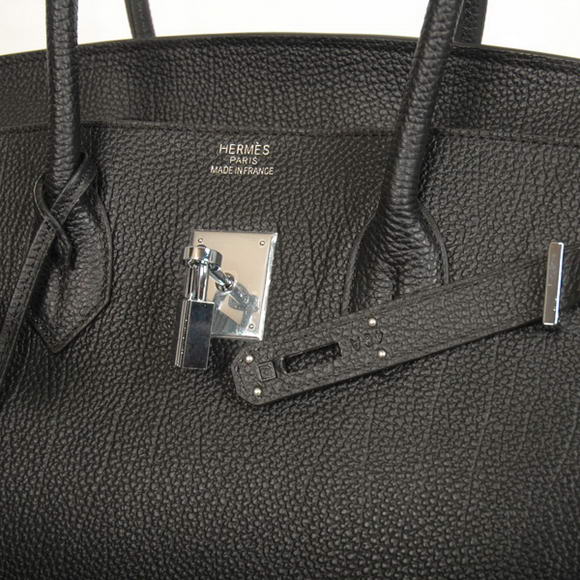 Hermes Birkin 35CM Tote Bags Smooth Togo Leather Black Silver