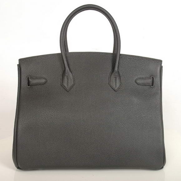 Hermes Birkin 35CM Tote Bags Smooth Togo Leather Black Silver