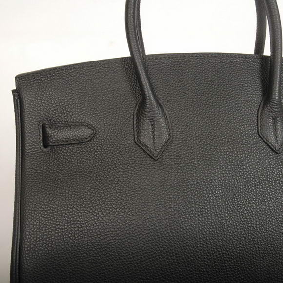 Hermes Birkin 35CM Tote Bags Smooth Togo Leather Black Silver