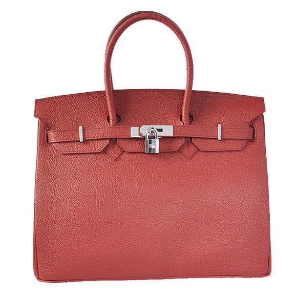 Hermes Birkin 35CM Tote Bags Smooth Togo Leather Bordeaux Silver