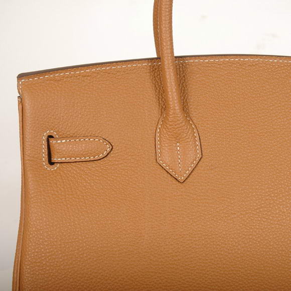 Hermes Birkin 35CM Tote Bags Smooth Togo Leather Camel Silver