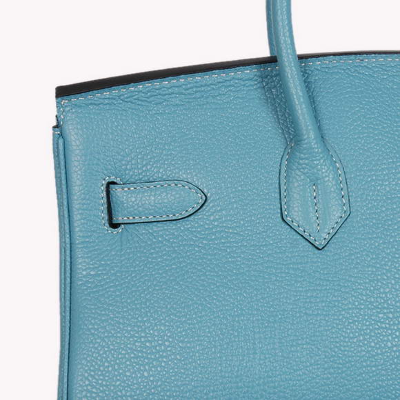 Hermes Birkin 35CM Tote Bags Smooth Togo Leather Light Blue Golden