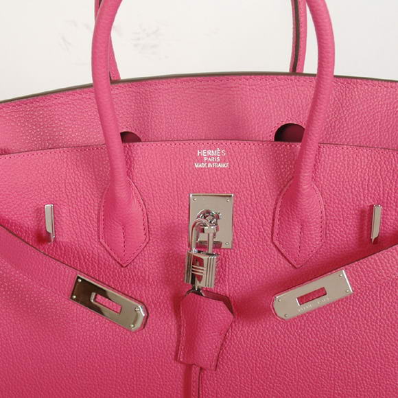 Hermes Birkin 35CM Tote Bags Smooth Togo Leather Peach Silver