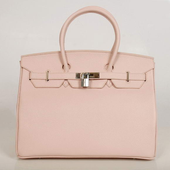 Hermes Birkin 35CM Tote Bags Smooth Togo Leather Pink Silver