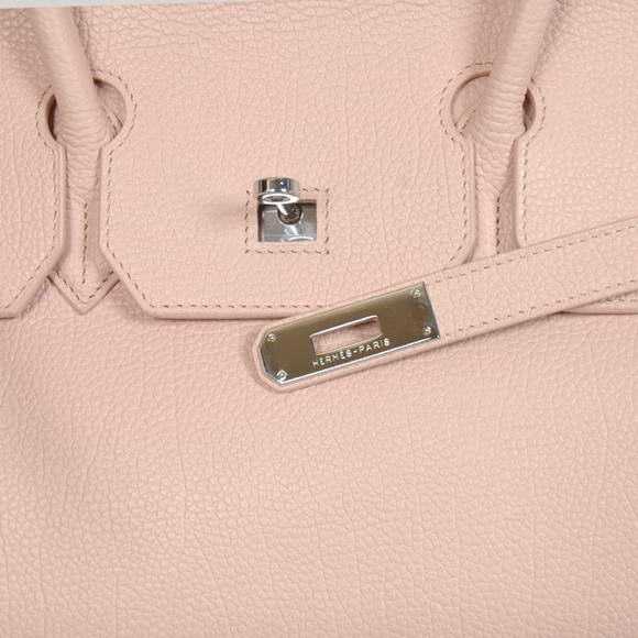 Hermes Birkin 35CM Tote Bags Smooth Togo Leather Pink Silver