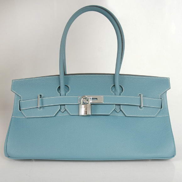 Hermes Birkin 42cm JPG Birkin Togo Leather Blue Bag Silver Hardware