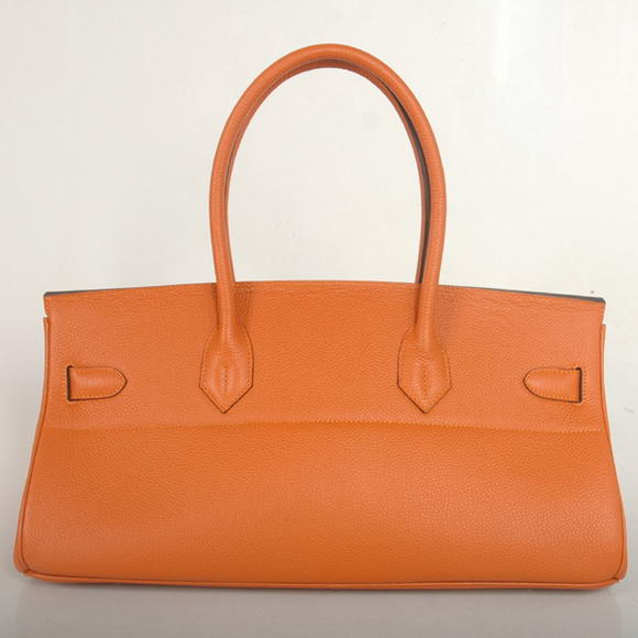 Hermes Birkin 42cm JPG Birkin Togo Leather Orange Bag Silver Hardware