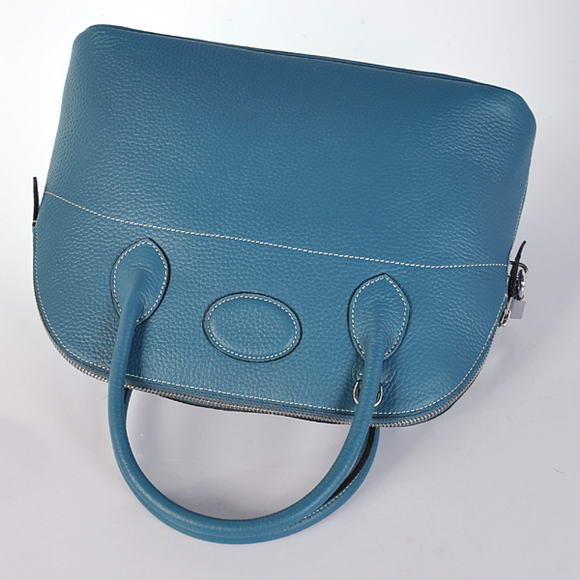 Hermes Bolide 31CM Tote Bags Clemence H1031 Blue