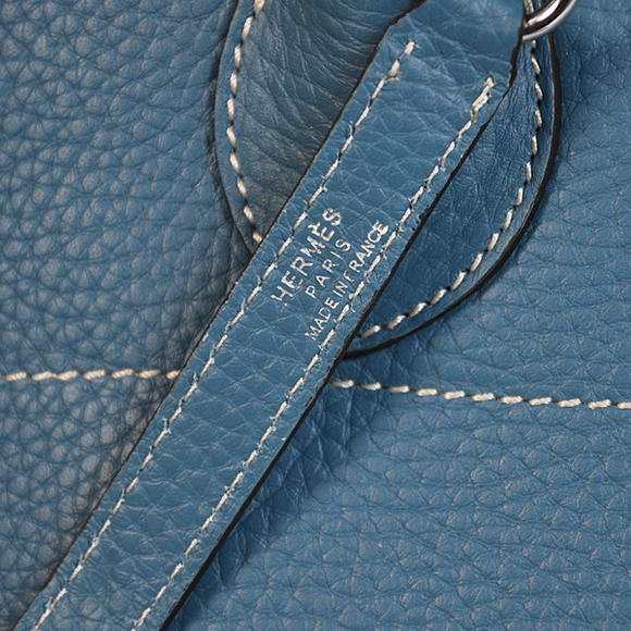 Hermes Bolide 37CM Tote Bags Clemence H1037 Blue