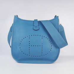 Hermes Cowhide Evelyne Messenger Bag 6309 Blue