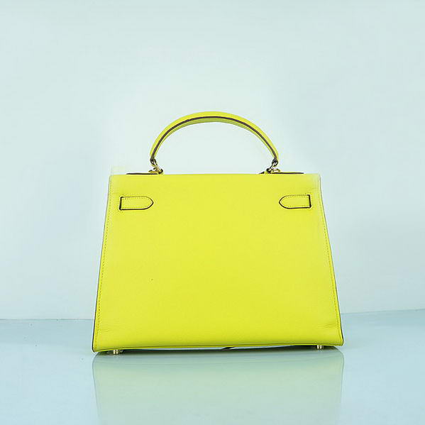 Hot Style Hermes Kelly 32cm Bags Yellow Calf Leather Gold