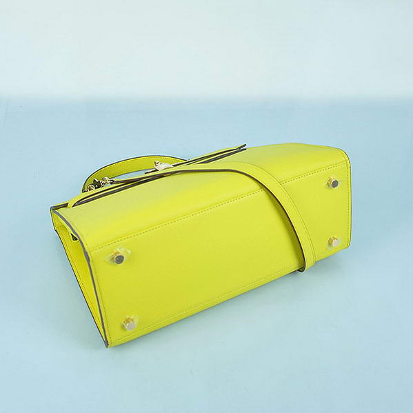 Hot Style Hermes Kelly 32cm Bags Yellow Calf Leather Gold