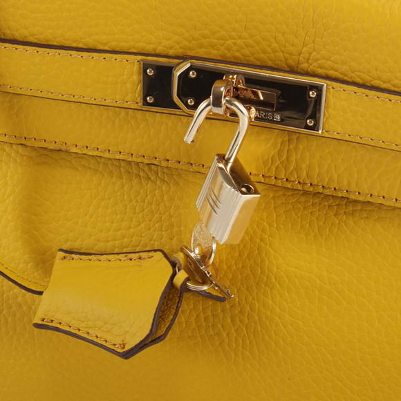 Hermes Kelly 32cm Togo Leather Handbags 6018 Yellow Golden