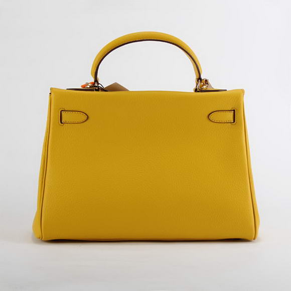 Hermes Kelly 32cm Togo Leather Handbags 6018 Yellow Golden