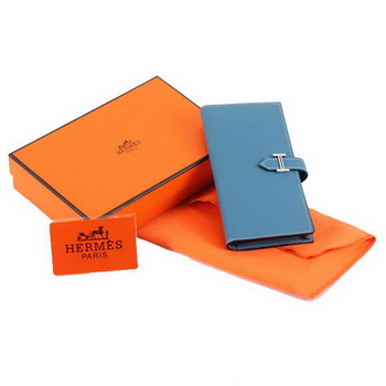 Hermes Bearn Japonaise Bi-Fold A208 Blue