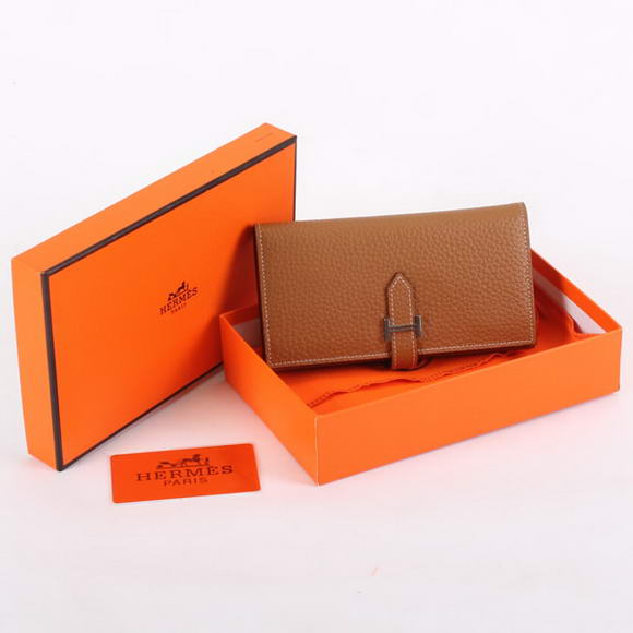 Hermes Bearn Japonaise Bi-Fold A208 Coffee