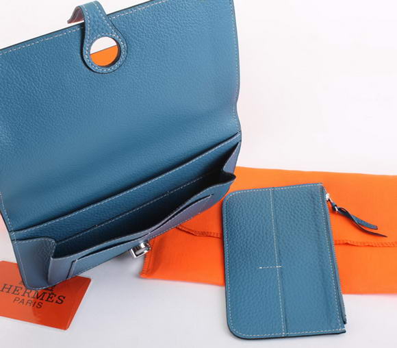 Hermes Dogon Combined Wallets A508 Blue