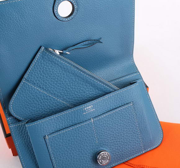 Hermes Dogon Combined Wallets A508 Blue