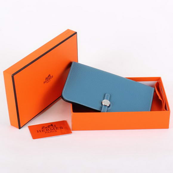 Hermes Dogon Combined Wallets A508 Blue