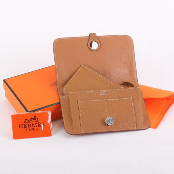 Hermes Dogon Combined Wallets A508 Coffee