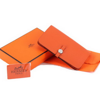 Hermes Dogon Combined Wallets A508 Orange