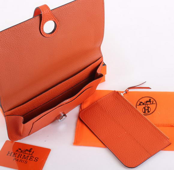 Hermes Dogon Combined Wallets A508 Orange