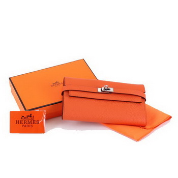 Hermes Kelly Bi-Fold Wallet A708 Orange