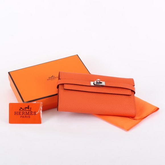 Hermes Kelly Bi-Fold Wallet A708 Orange