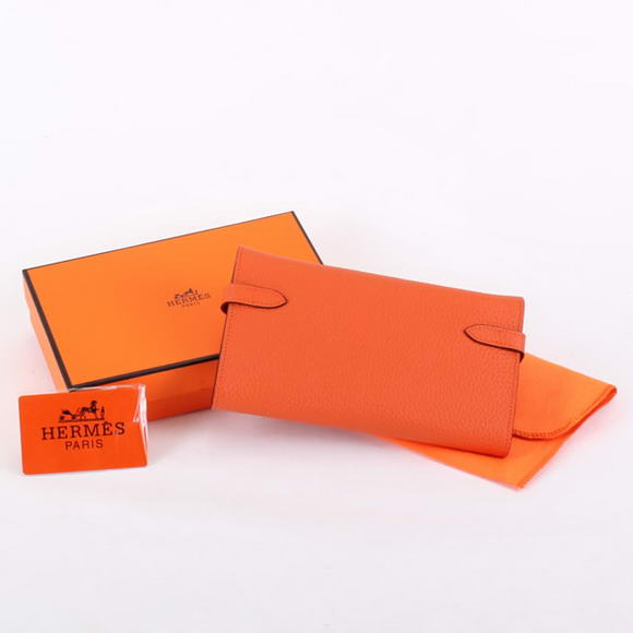 Hermes Kelly Bi-Fold Wallet A708 Orange