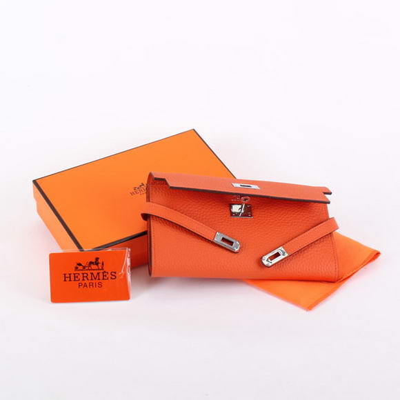 Hermes Kelly Bi-Fold Wallet A708 Orange