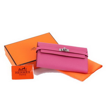 Hermes Kelly Bi-Fold Wallet A708 Roseo