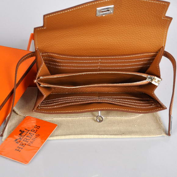 Hermes Kelly Wallet Togo Leather Bi-Fold Purse A708 Camel Hermes Kelly Wallet Togo Leather Bi-Fold Purse A708 Camel