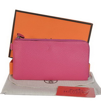 Hermes Zipper Cards Wallet Togo Leather A908 Peach