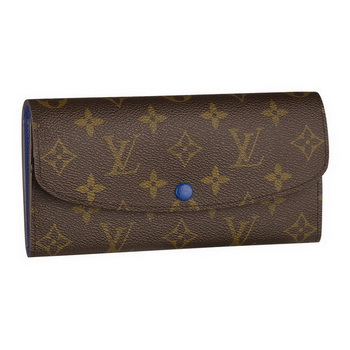 Louis Vuitton M60138 Monogram Canvas Emilie Wallet Bleu