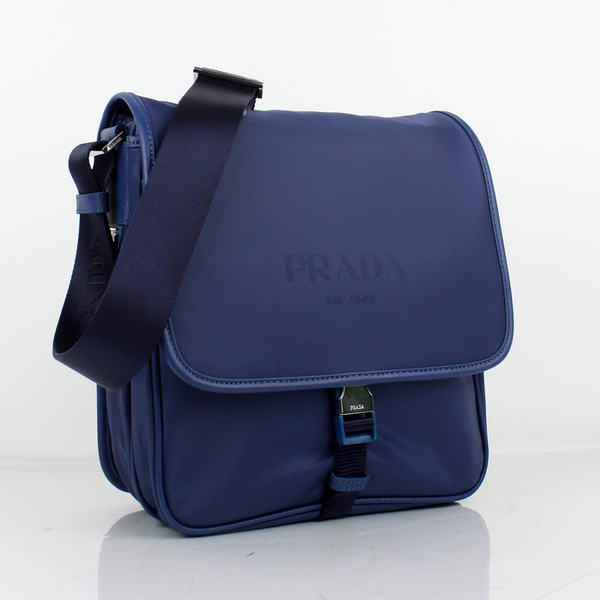 Prada Fabric Messenger Bag V166 Blue