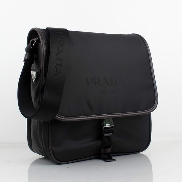 Prada Fabric Messenger Bag V166 Brown