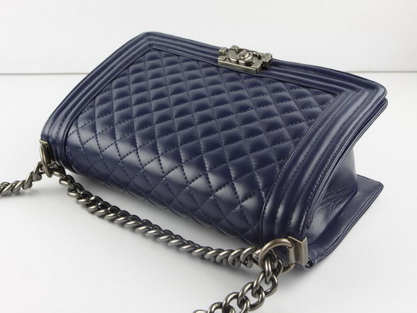 Chanel A67026 Royalblue Large Le Boy Flap Shoulder Bag Silver