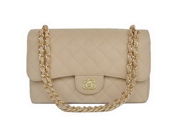 Chanel Jumbo Quilted Classic Cannage Patterns Flap Bag A58600 Apricot Gold