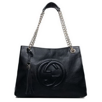 Gucci 308982 A7M0G 1000 Soho Medium Tote Bag Black