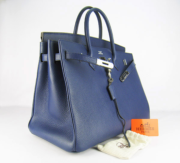 Hermes Birkin 40CM Togo Bag Dark Blue 6099 Silver